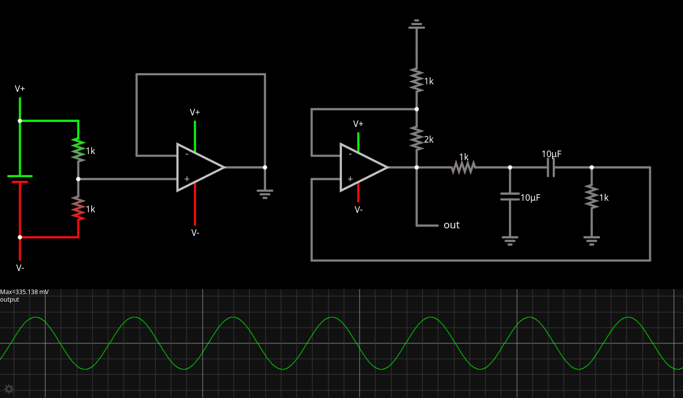 WBO with virtual ground in circuitjs. Click to open the simulation.
